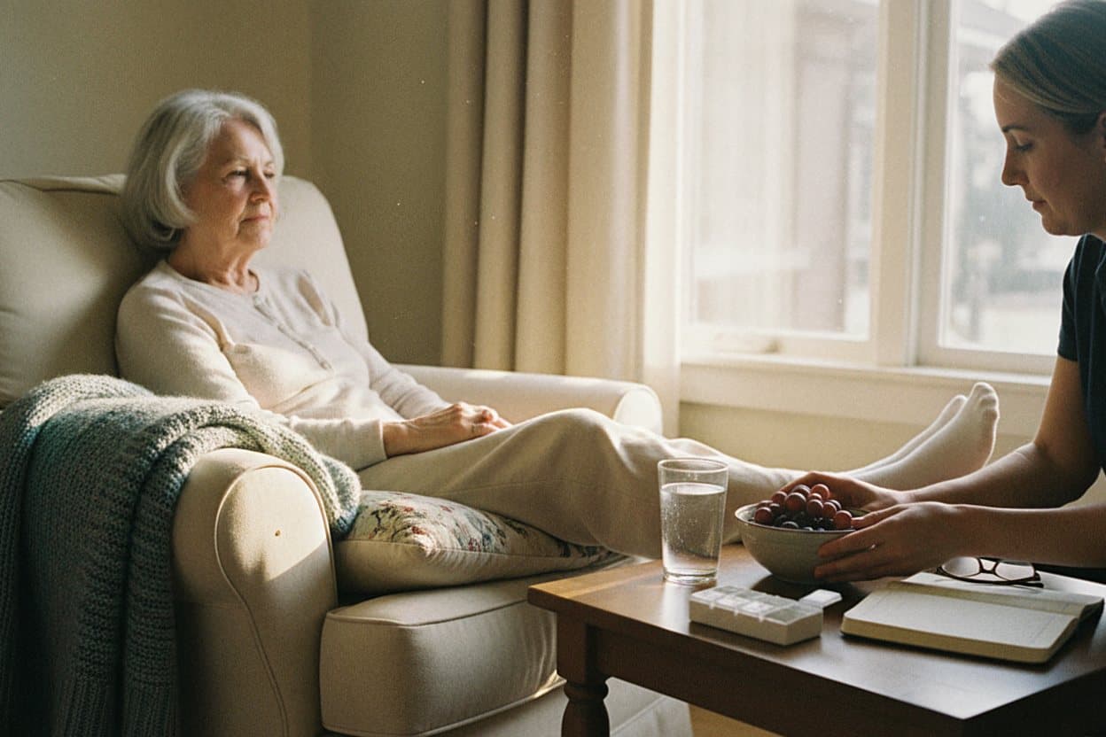 Person rests in bed during recovery